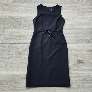 GAP Black Sheath Sleeveless Dress Womens 4 Waist Tie Vintage Classic